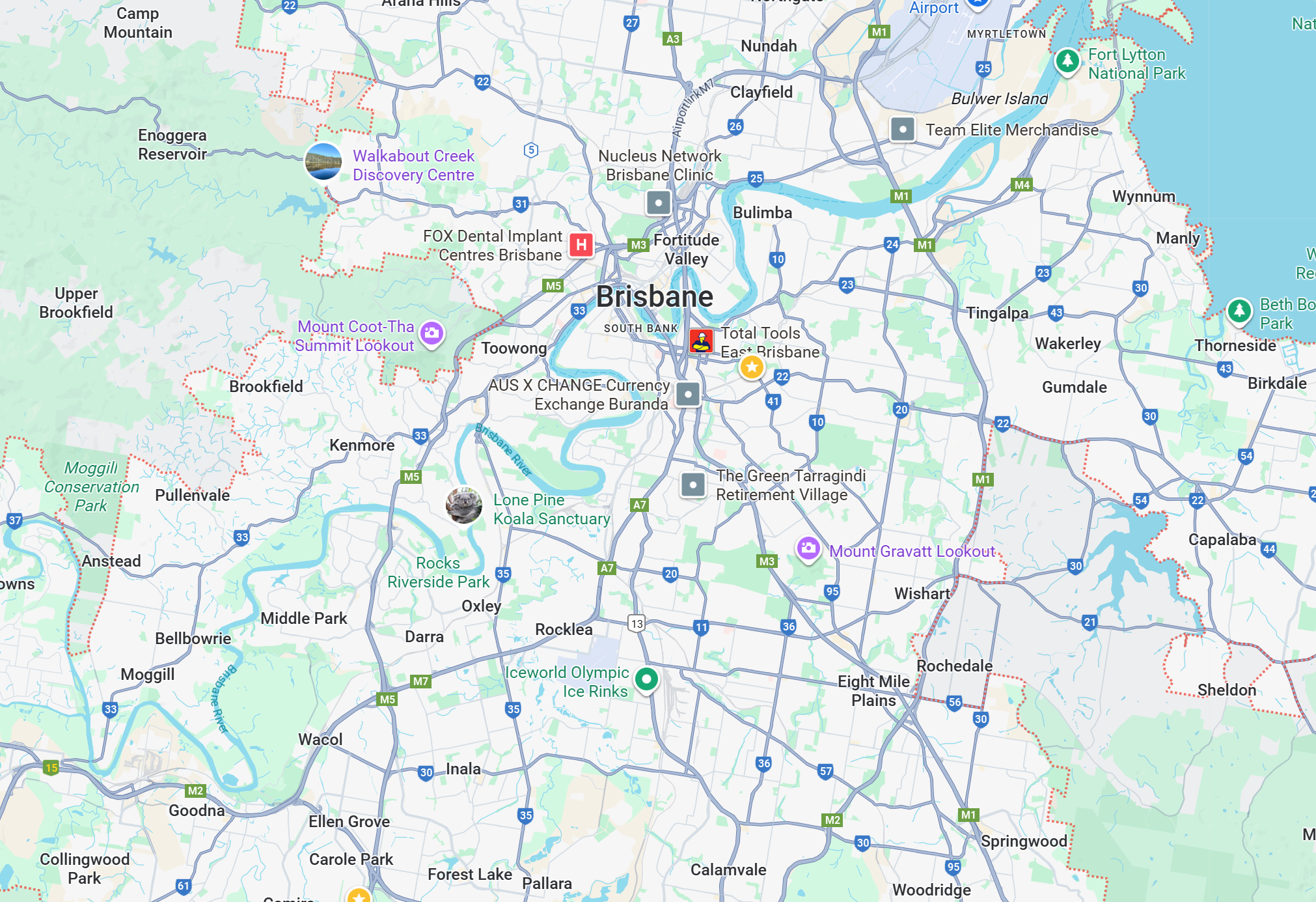 Service Area Map - Greater Brisbane